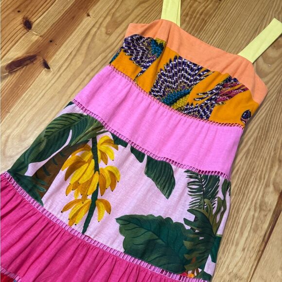 Farm Rio Rainbow Mixed Prints Maxi Dress Women’s Size Small Colorful Tropical - Picture 6 of 14